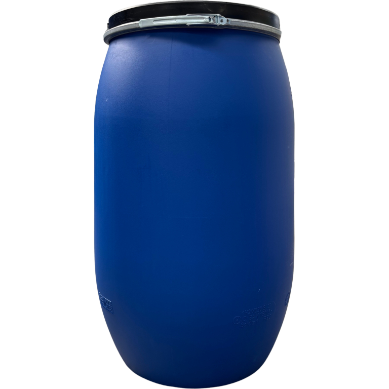 220 literes mosott műanyag levehető tetejű hordó, bajonett záras , Élelmiszerre is! UN minősített, Hibátlan, újszerű állapot!