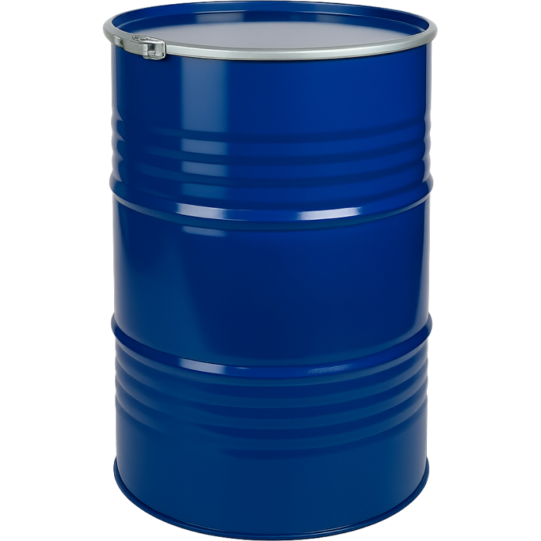 213 literes levehető tetejű, bajonettzáras mosott, fémhordó, Élelmiszeres