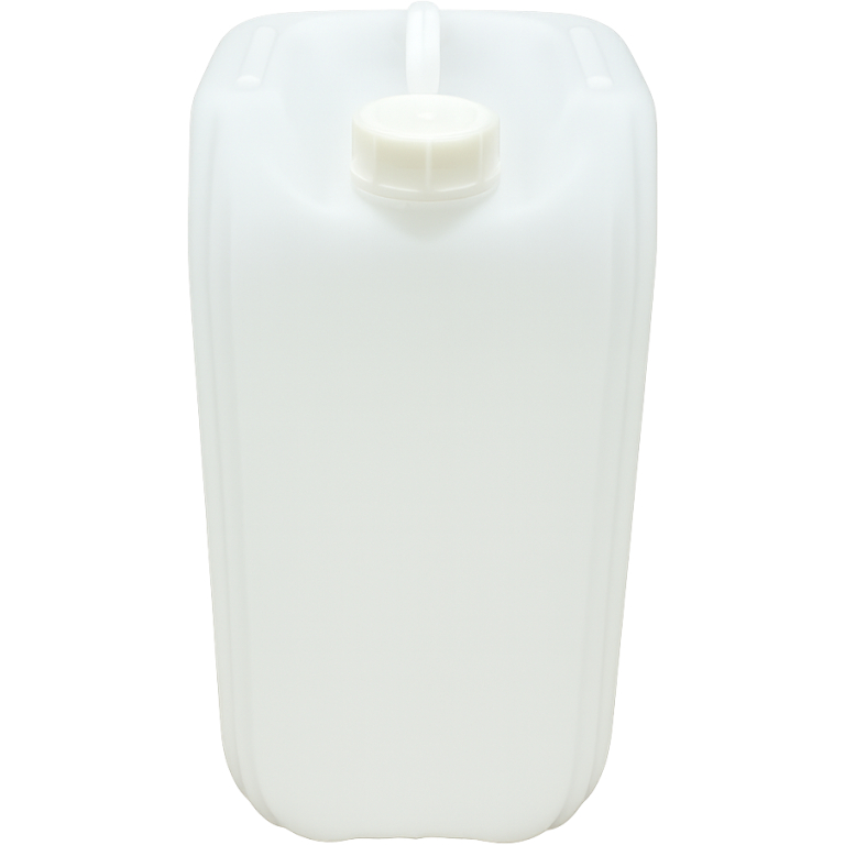 Műanyag kanna , 20 literes műanyag mosott natúr színű kanna, UN minősített, élelmiszeres