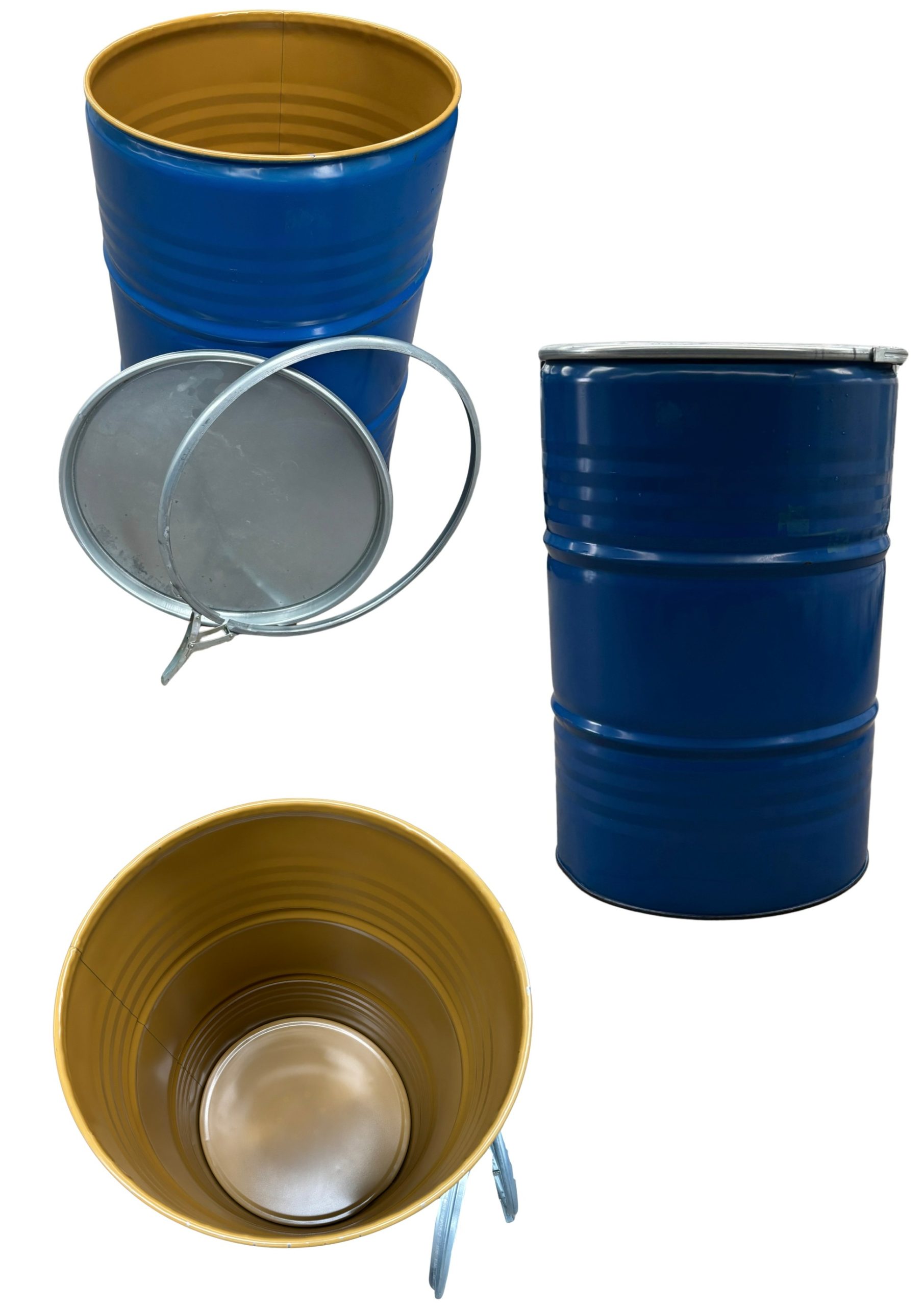 213 literes levehető tetejű, bajonettzáras mosott, fémhordó, Élelmiszeres - Image 3