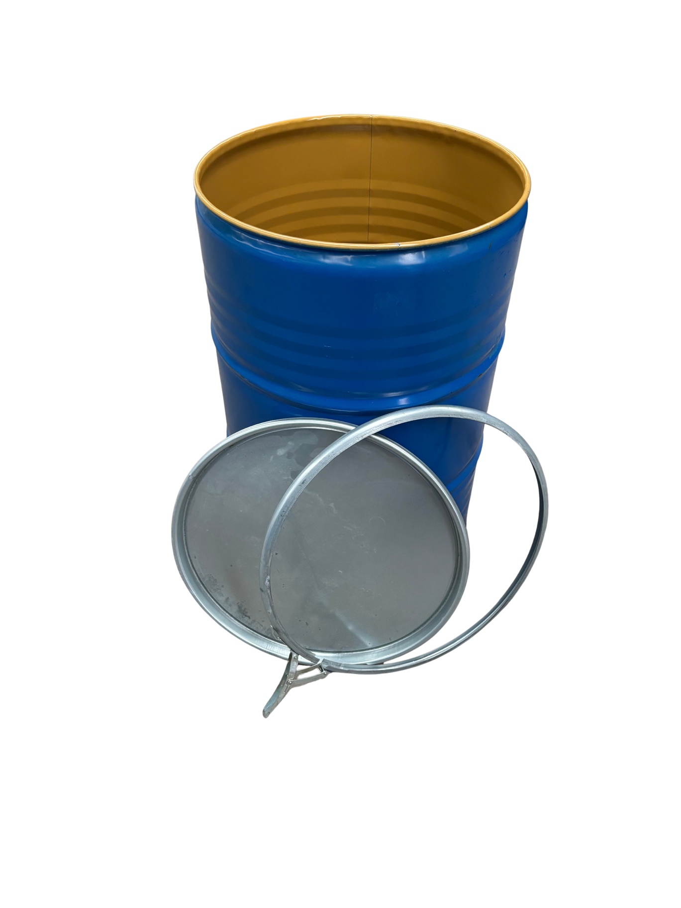 213 literes levehető tetejű, bajonettzáras mosott, fémhordó, Élelmiszeres - Image 2