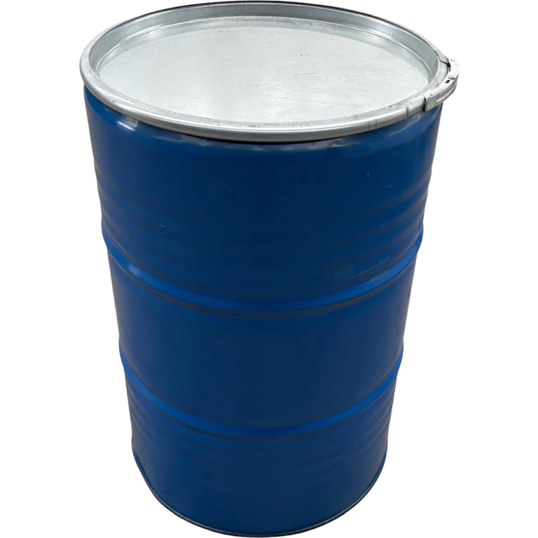 213 literes levehető tetejű, bajonettzáras mosott, fémhordó, Élelmiszeres