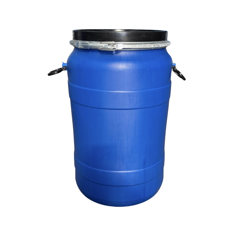 JokerPack normalized product image 2325 90-100 literes levehető tetejű, bajonettzáras műanyag mosott hordó, Élelmiszerre is! két füles - Image 1